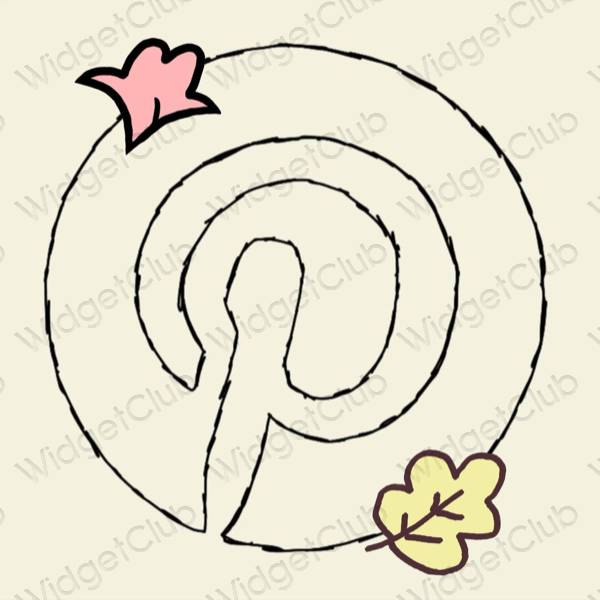 جمالية Pinterest أيقونات التطبيقات