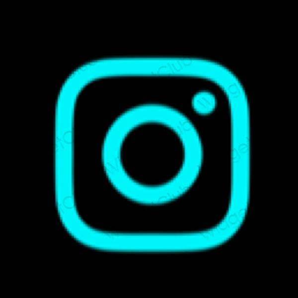 Естетичен черен Instagram икони на приложения