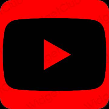 Stijlvol rood Youtube app-pictogrammen