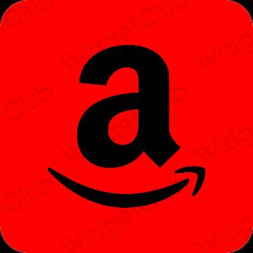 審美的 紅色的 Amazon 應用程序圖標