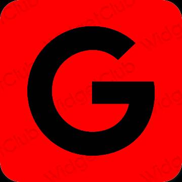 Estetico rosso Google icone dell'app