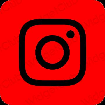 Естетичний червоний Instagram значки програм