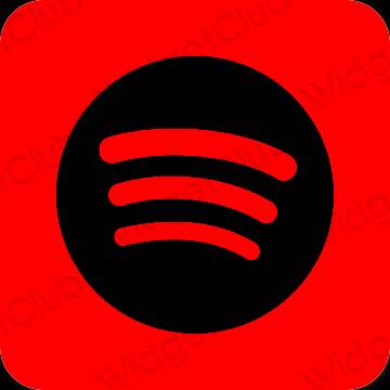 Estetik kırmızı Spotify uygulama simgeleri