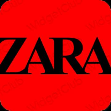 Естетичен червен ZARA икони на приложения