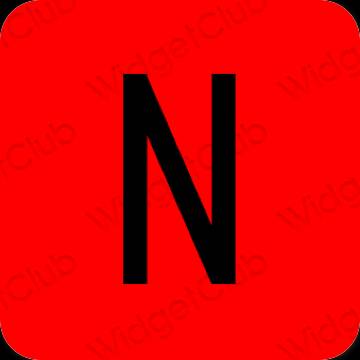 Esthétique rouge Netflix icônes d'application