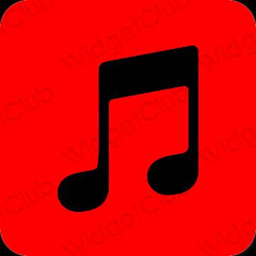 Thẩm mỹ màu đỏ Apple Music biểu tượng ứng dụng