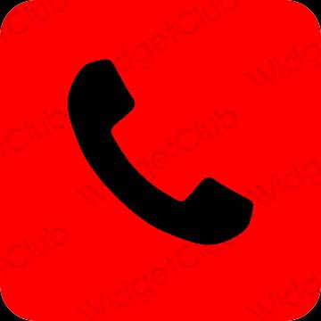 Estetický Červené Phone ikony aplikací