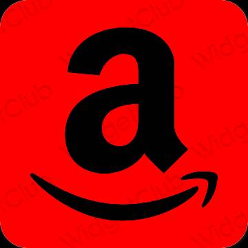Estetik kırmızı Amazon uygulama simgeleri