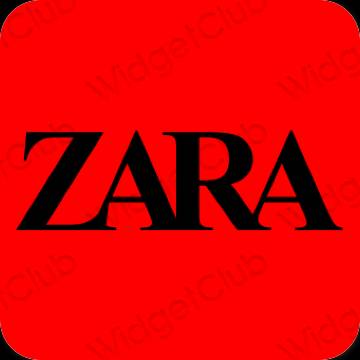 Estetic roșu ZARA pictogramele aplicației