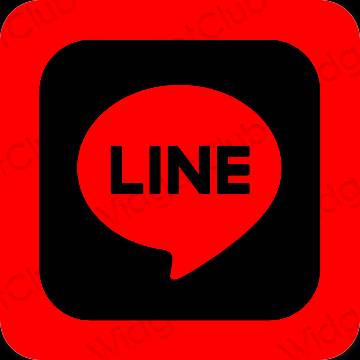 Estetic roșu LINE pictogramele aplicației