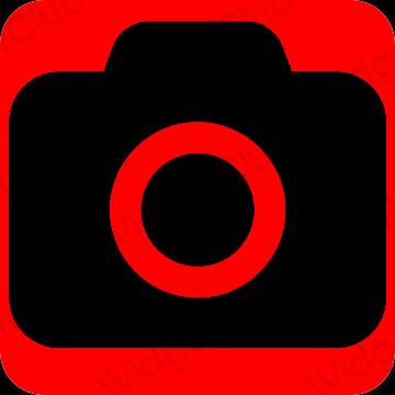 Естетичен червен Camera икони на приложения