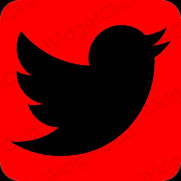 Estetski Crvena Twitter ikone aplikacija