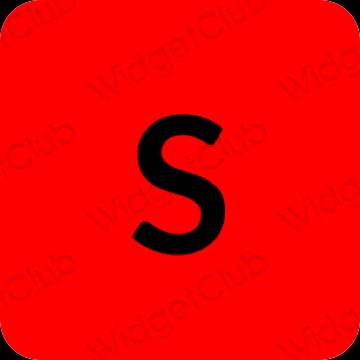 审美的 红色的 SHEIN 应用程序图标