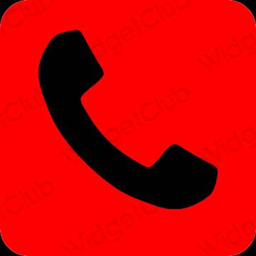 Estetik merah Phone ikon aplikasi