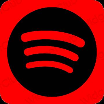 Estetski Crvena Spotify ikone aplikacija