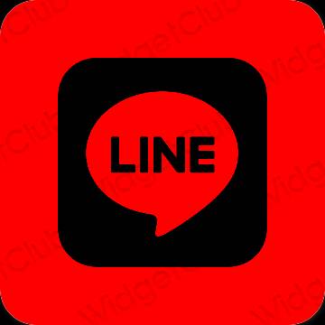 Естетски црвена LINE иконе апликација