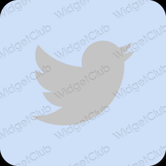 эстетический пастельно-голубой Twitter значки приложений