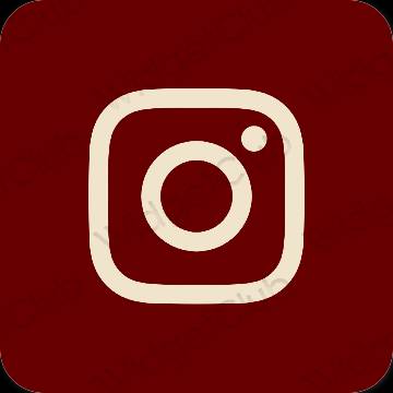 Estetinis rudas Instagram programėlių piktogramos