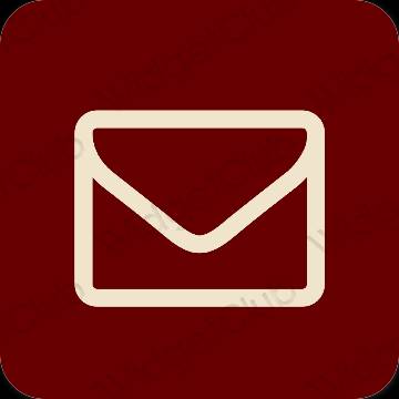 Esteettinen ruskea Mail sovelluskuvakkeet