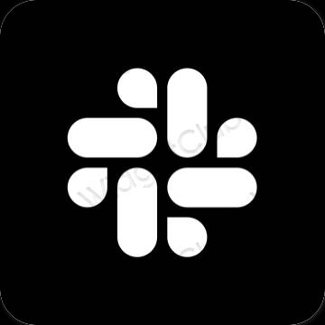 Thẩm mỹ đen Slack biểu tượng ứng dụng