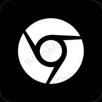 Estetický Černá Chrome ikony aplikací