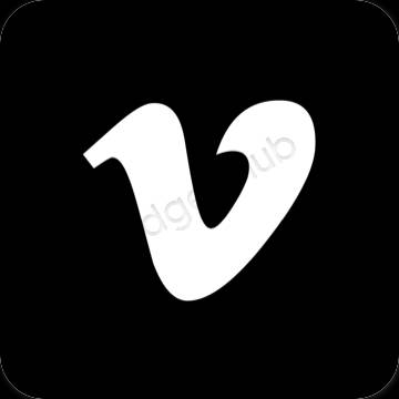 Thẩm mỹ đen Vimeo biểu tượng ứng dụng