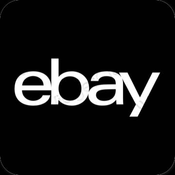 Estetisk svart eBay app ikoner