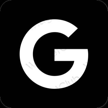 Естетичен черен Google икони на приложения
