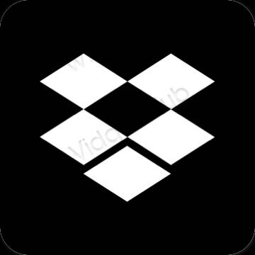 Stijlvol zwart Dropbox app-pictogrammen