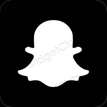 Æstetisk sort snapchat app ikoner