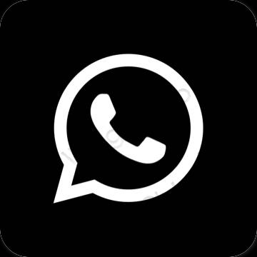 审美的 黑色的 WhatsApp 应用程序图标