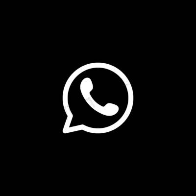 Esthétique noir WhatsApp icônes d'application