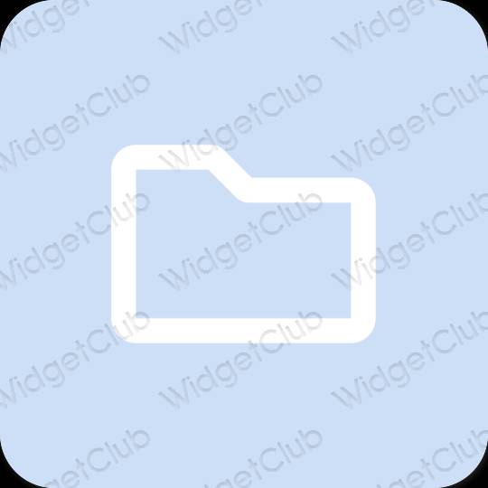 Естетски пастелно плава Files иконе апликација