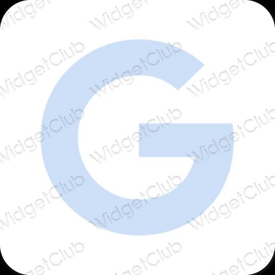 Aesthetic pastel blue Google app icons