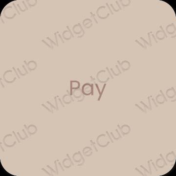Ästhetisch Beige PayPay App-Symbole