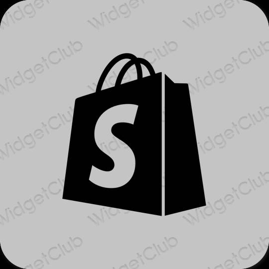 Aesthetic gray Shopify app icons