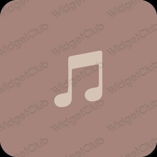 Esteetiline pruun Apple Music rakenduste ikoonid
