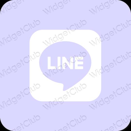Estetinis violetinė LINE programėlių piktogramos