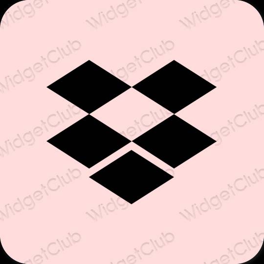 Estetik merah jambu Dropbox ikon aplikasi