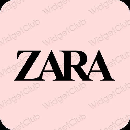 Esteetiline pastelne roosa ZARA rakenduste ikoonid