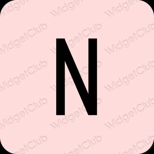 Estetisk pastell rosa Netflix app ikoner
