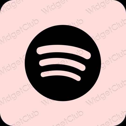 審美的 柔和的粉紅色 Spotify 應用程序圖標