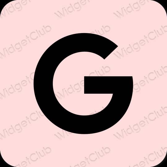 미적인 파스텔 핑크 Google 앱 아이콘