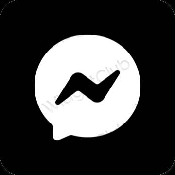 Aesthetic black Messenger app icons