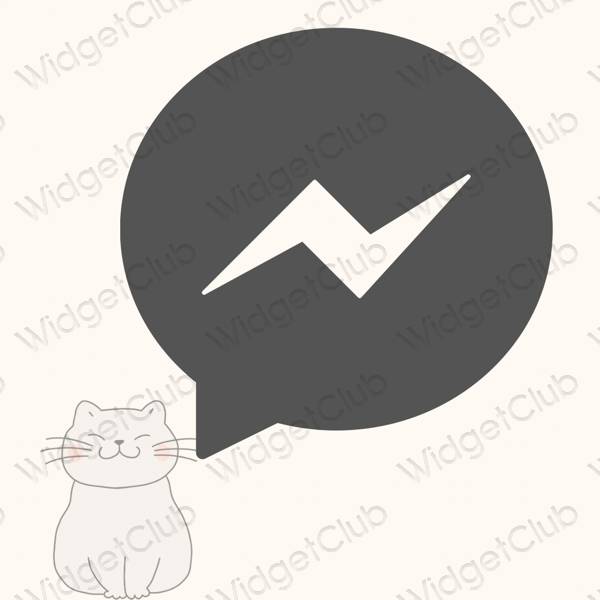 Estetyka szary Messenger ikony aplikacji