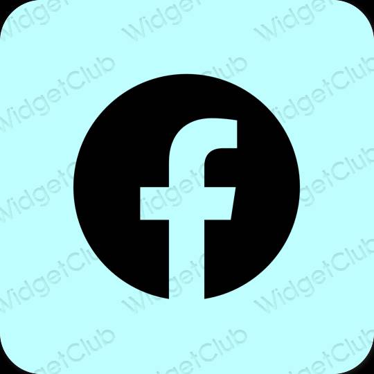 Estetisk pastellblå Facebook app ikoner