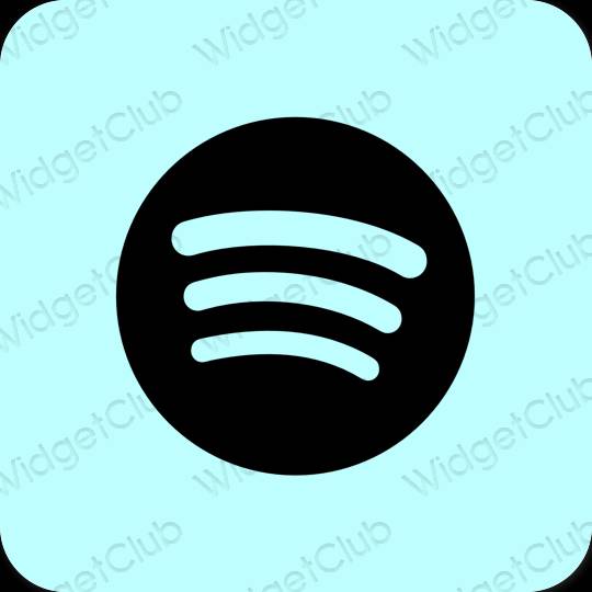 Естетски пастелно плава Spotify иконе апликација