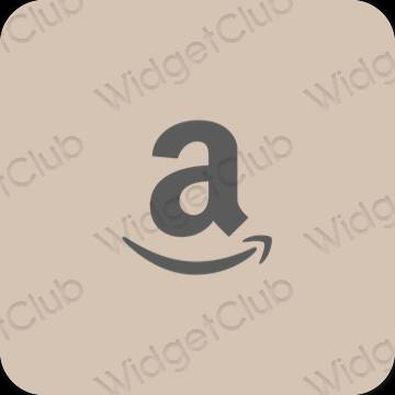 Estético beige Amazon iconos de aplicaciones