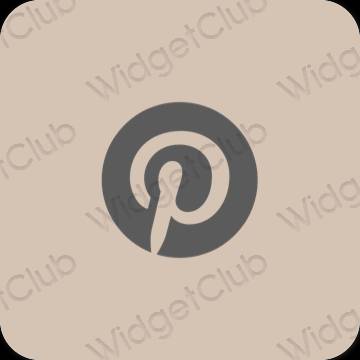 Ästhetisch Beige Pinterest App-Symbole