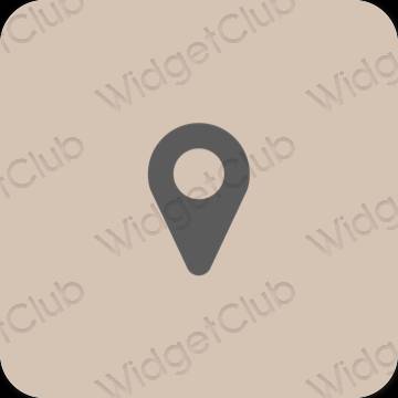Estetico beige Map icone dell'app